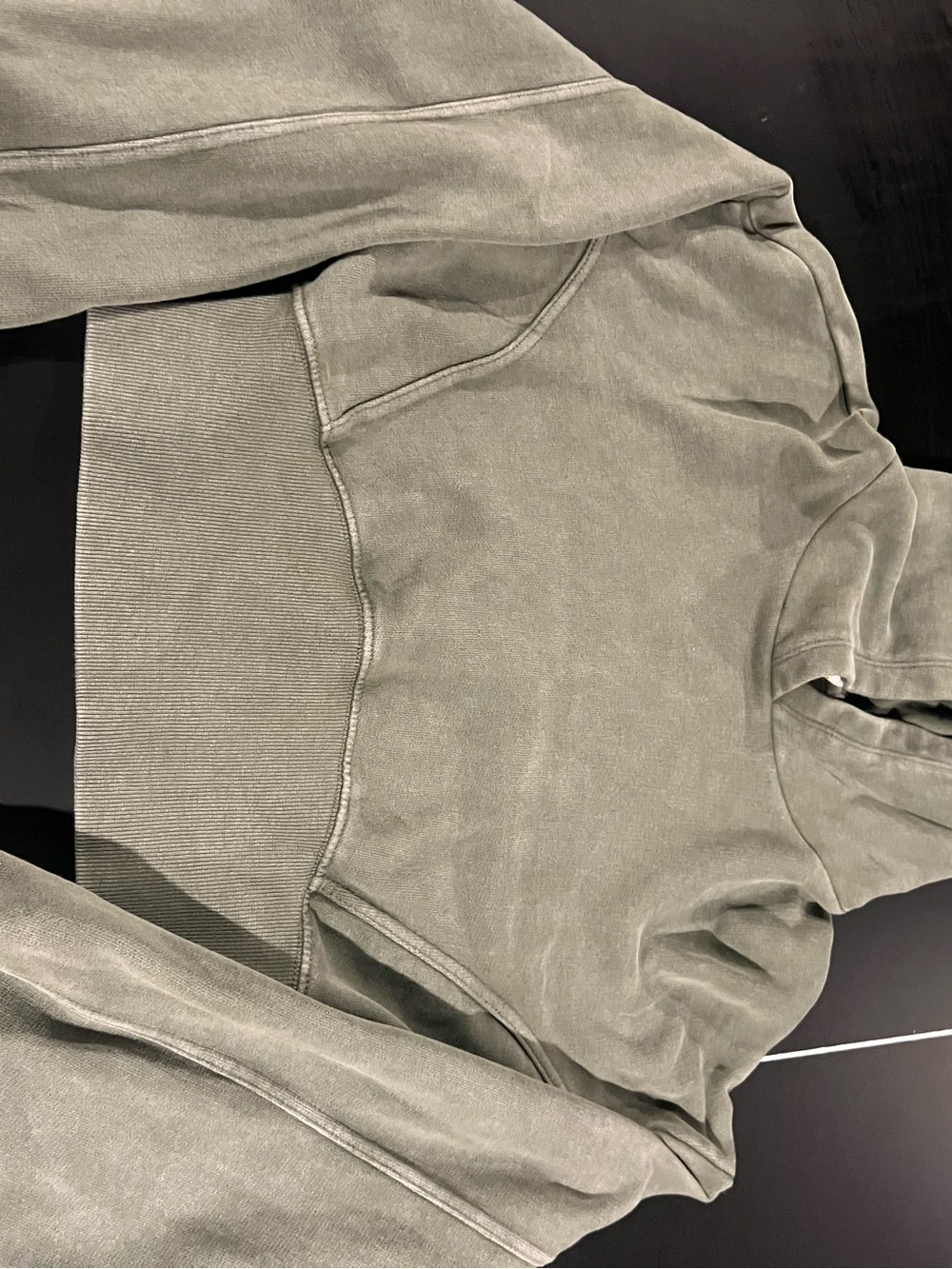 aerie Olive Green Cropped Hoodie